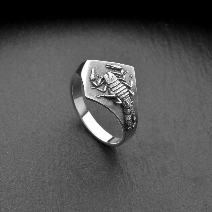Sterling Silver Scorpion Signet Ring: Handmade Insect Jewelry (etsy image id: 7346784250)