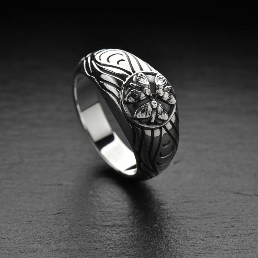 Sterling Silver Moth Ring: Handmade Insect Jewelry, Nature Gift (etsy image id: 7346785280)
