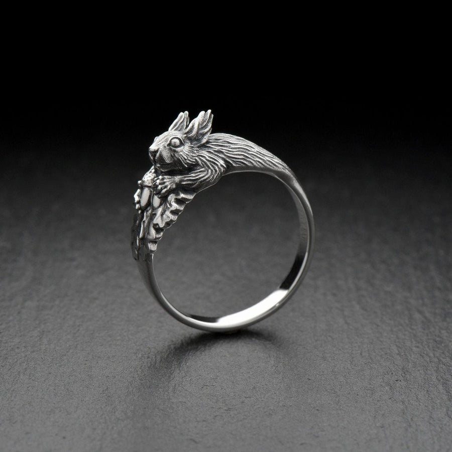 men's gift	animal jewelry	animal ring	silver ring	men gift	Squirrel ring	Squirrel jewelry	Silver Squirrel	Ring with Nuts	Squirrel lover	Eichhörnchen-Ring	bague écureuil	squirrel souvenir
