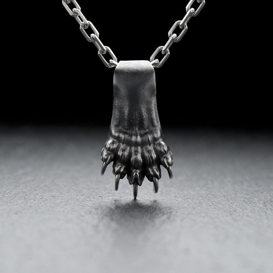 Sterling Silver Wolverine Paw Pendant: Handcrafted Animal Necklace (etsy image id: 7349349066)