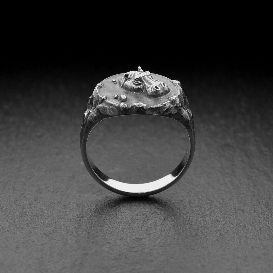 Handmade Sterling Silver Hippo Ring: Animal Totem Jewelry (etsy image id: 7349452434)