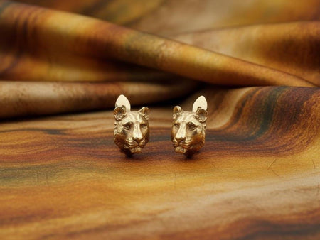 Lioness Earrings – Sterling Silver Gothic Wildlife Leverbacks | Feline Totem Jewelry (etsy image id: 7350534266)