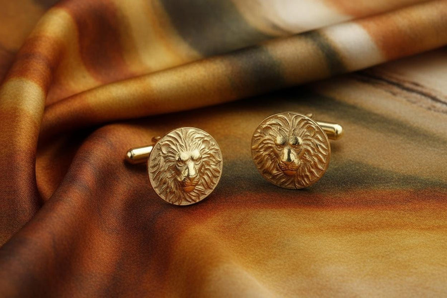 Sterling Silver Lion Cufflinks: Oxidized 925 Silver Animal Jewelry (etsy image id: 7352855294)