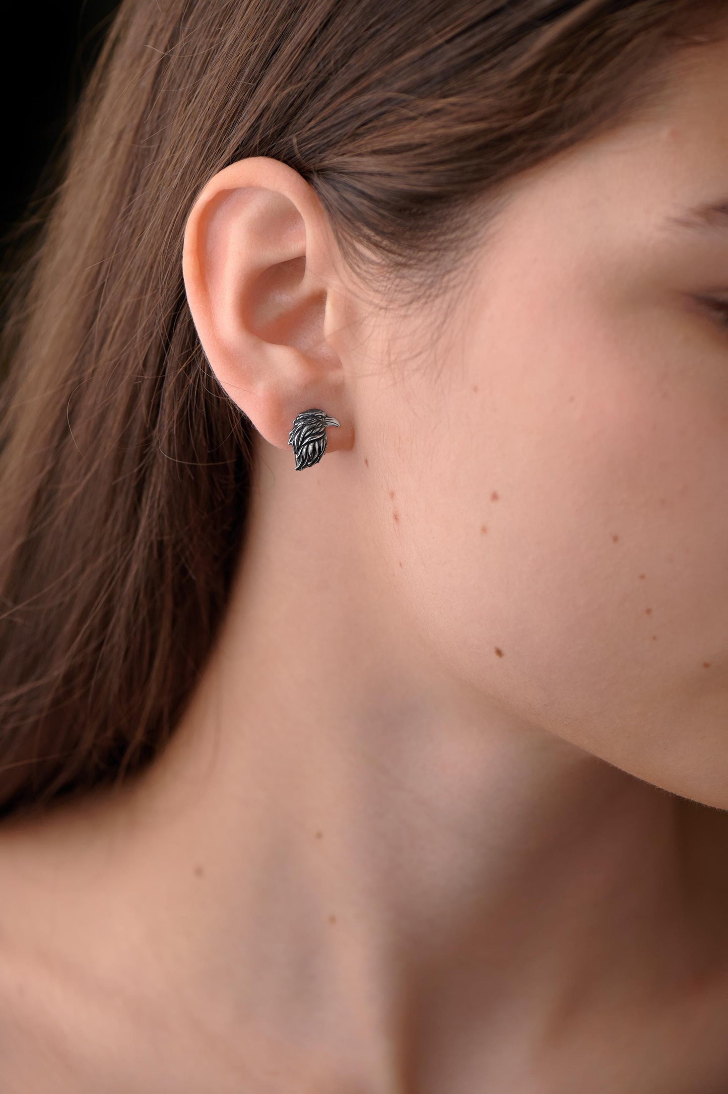 Oxidized Sterling Silver Crow Earrings: Gothic Raven Jewelry (etsy image id: 7365993652)