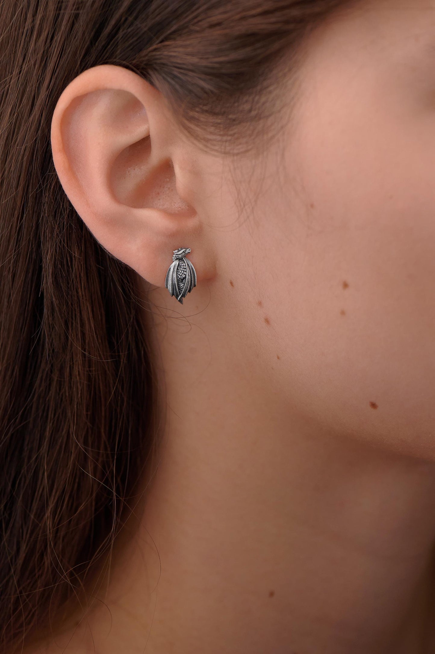 Sterling Silver Dragon Earrings: Handmade Fantasy Jewelry (etsy image id: 7366018864)