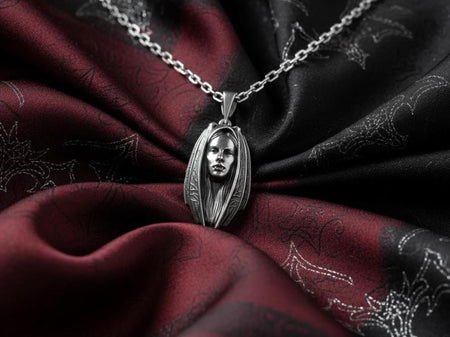 Sterling Silver Lady Vampire Pendant: Handmade Gothic Bat Necklace (etsy image id: 7373276920)