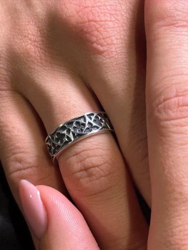 Handmade Oxidized Sterling Silver Gothic Ring: Medieval Band (etsy image id: 6115607604)