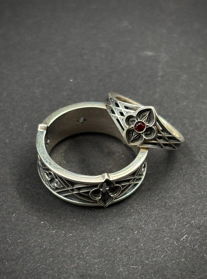 Sterling Silver Gothic Ring, Gemstone Ring, Handmade Goth Ring, Medieval Jewelry, Unique Wedding Ring, Holiday Gift, Vintage Ring, Gift Idea (etsy image id: 6997248198)