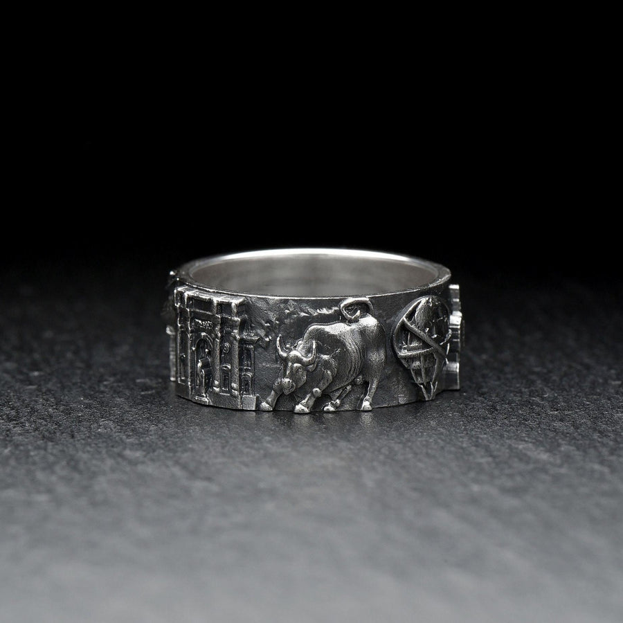 sterling silver ring	New York Skyline	NY souvenir	NYC	Brooklyn bridge	New York ring	Amerikanischer Ring	Bague New-Yorkaise	Cityscape	America	American souvenir	new york	new york cityscape (etsy image id: 7384496001)