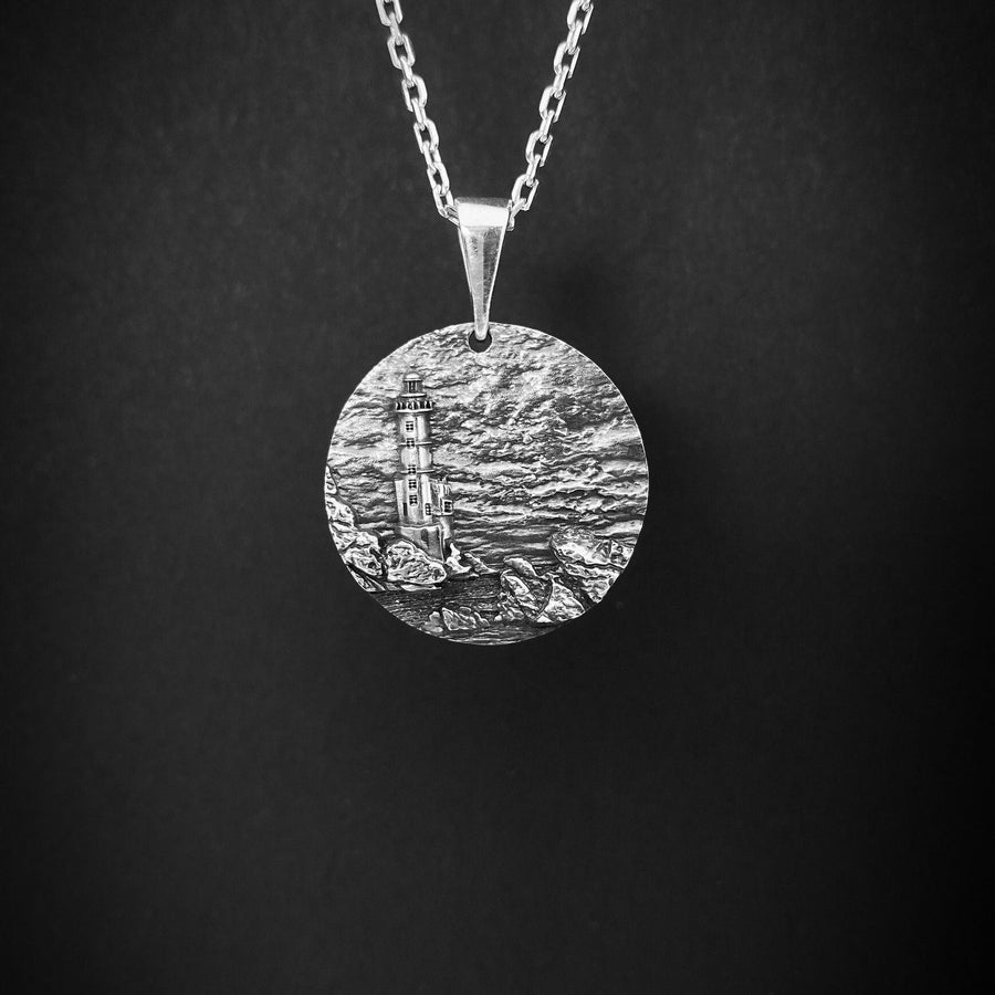 Sterling Silver Lighthouse Pendant: Sea Lover's Necklace (etsy image id: 7384533291)
