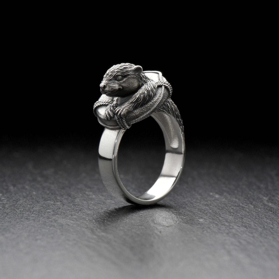 silver ring	men gift	platypus lover	platypus	gift	Otterring	otter	beaver	beaver ring	badger	muskrat	anello di lontra	bague loutre