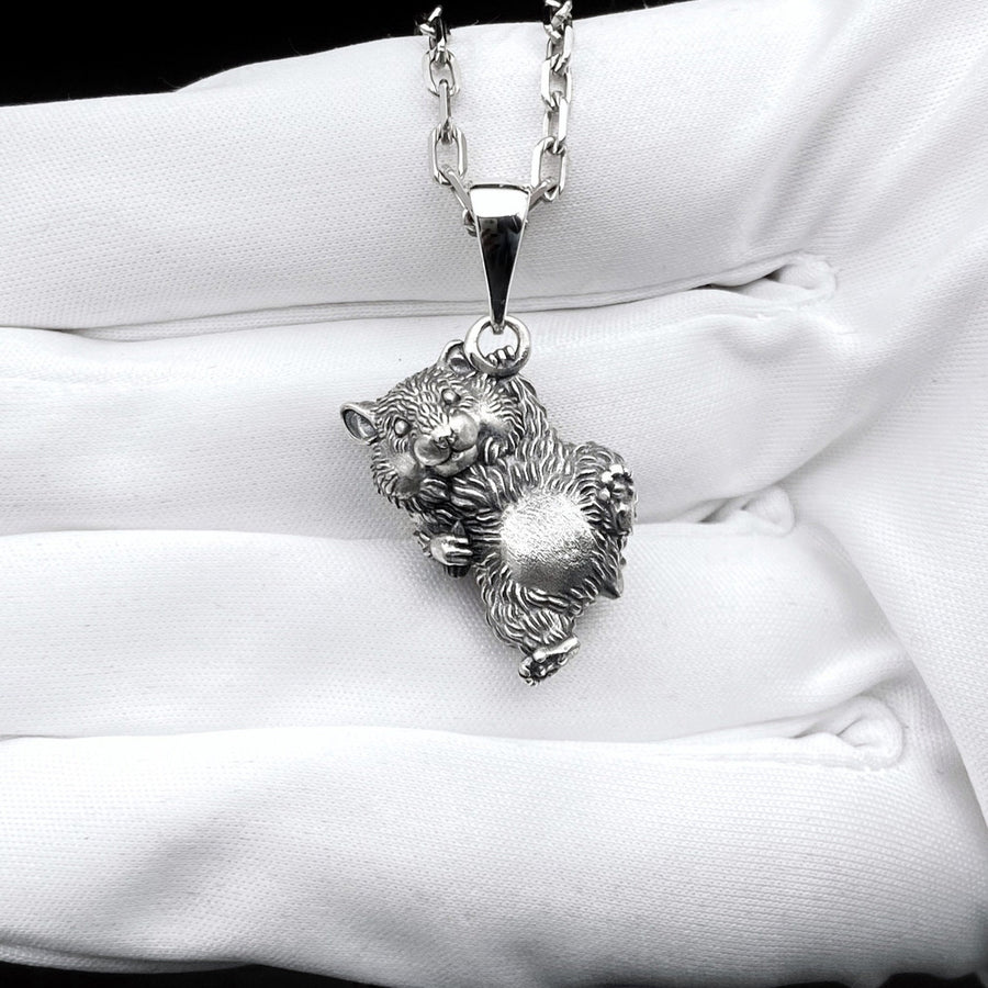 Sterling Silver Hamster Pendant: Handmade Animal Lover Necklace (etsy image id: 7387661173)