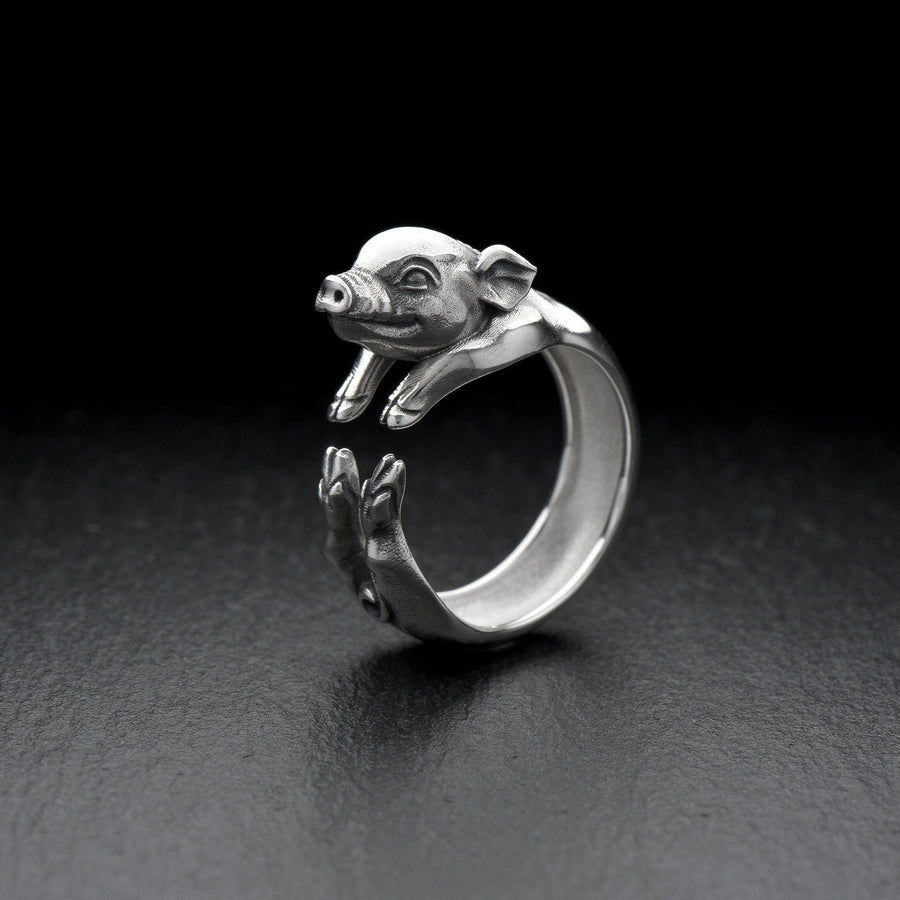 totem	men's gift	animal jewelry	animal ring	silver ring	men gift	hunter trofei	pig lover	totem pig	pig ring	pig gift	cute pig	anneau de cochon