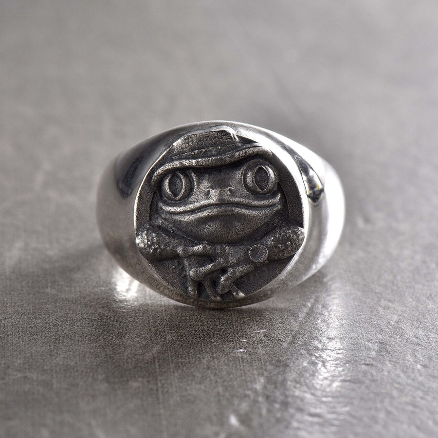 Sterling Silver Frog Ring: Handmade Animal Jewelry (etsy image id: 7395505729)