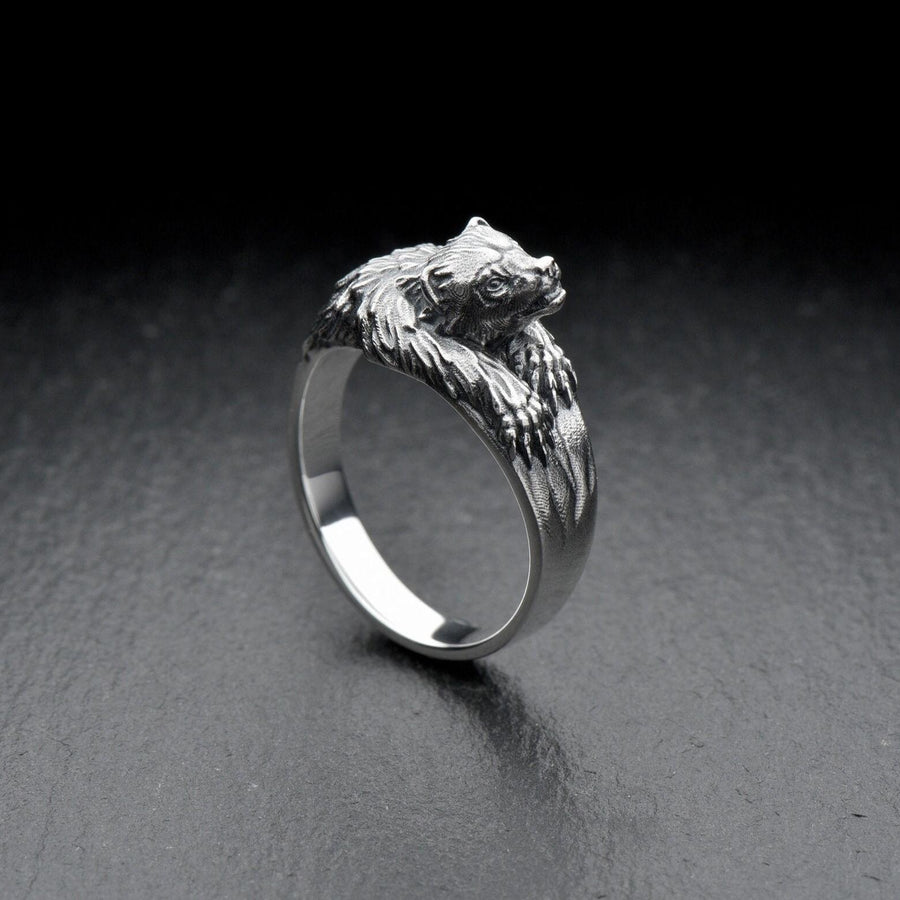 Handmade Sterling Silver Wolverine Ring: Animal Jewelry (etsy image id: 7396934619)