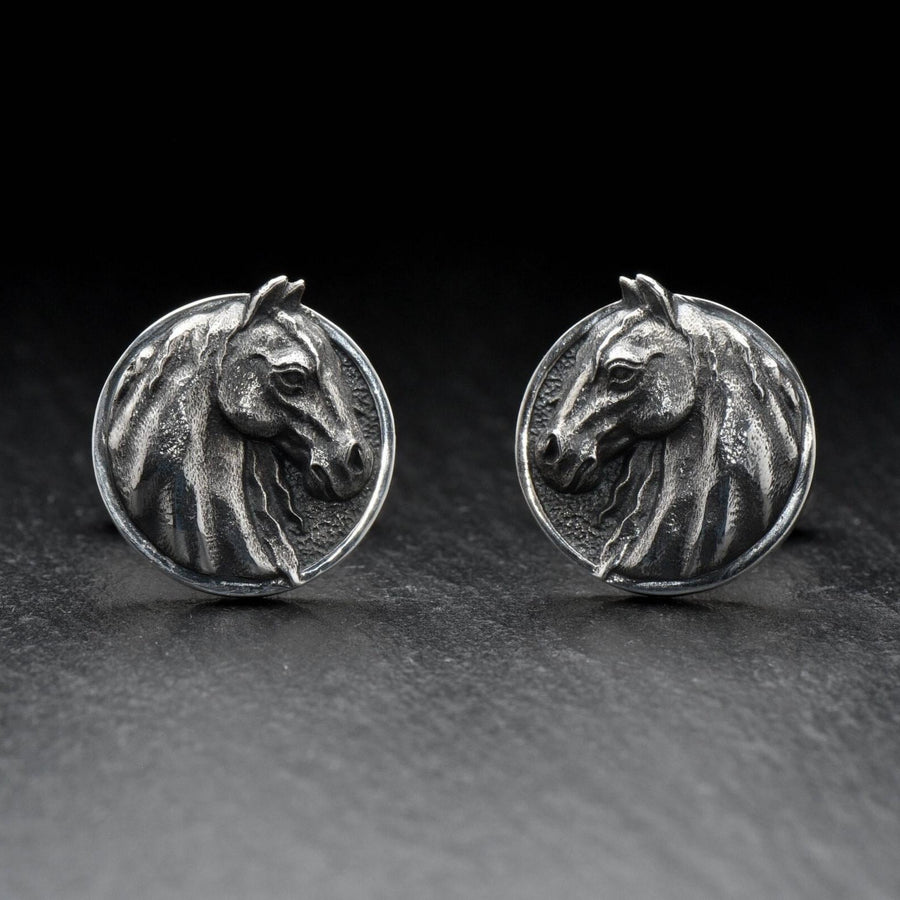 Sterling Silver Horse Cufflinks: Handcrafted Animal Jewelry Gift (etsy image id: 7397166197)