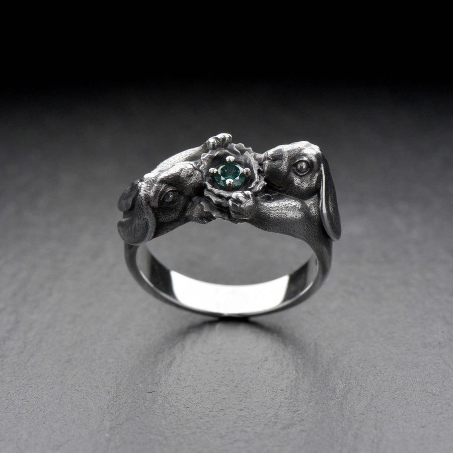 Sterling Silver Hare Ring: Oxidized Handmade Animal Jewelry (etsy image id: 7397243033)