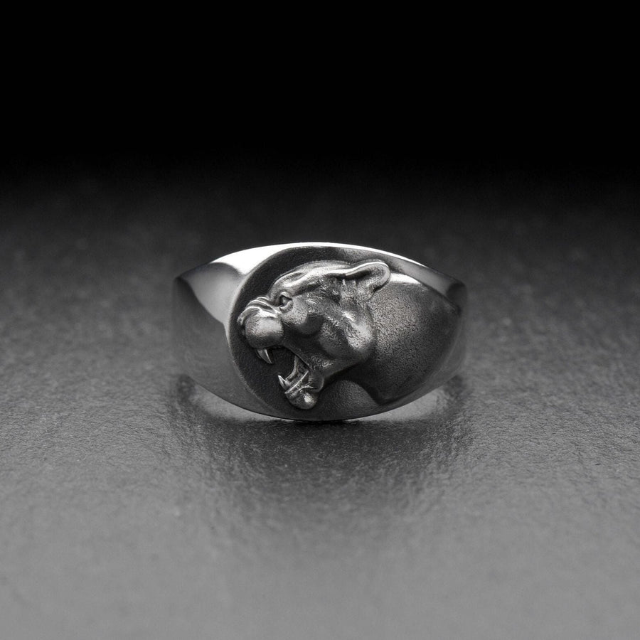 Signet ring	men ring	men jewelry	jewelry for men	Panther silver ring	Panther jewelry	wild cat jewelry	panther art	wild cat art	panther ring	panther	wild cat ring	hunter gift (etsy image id: 7400075087)