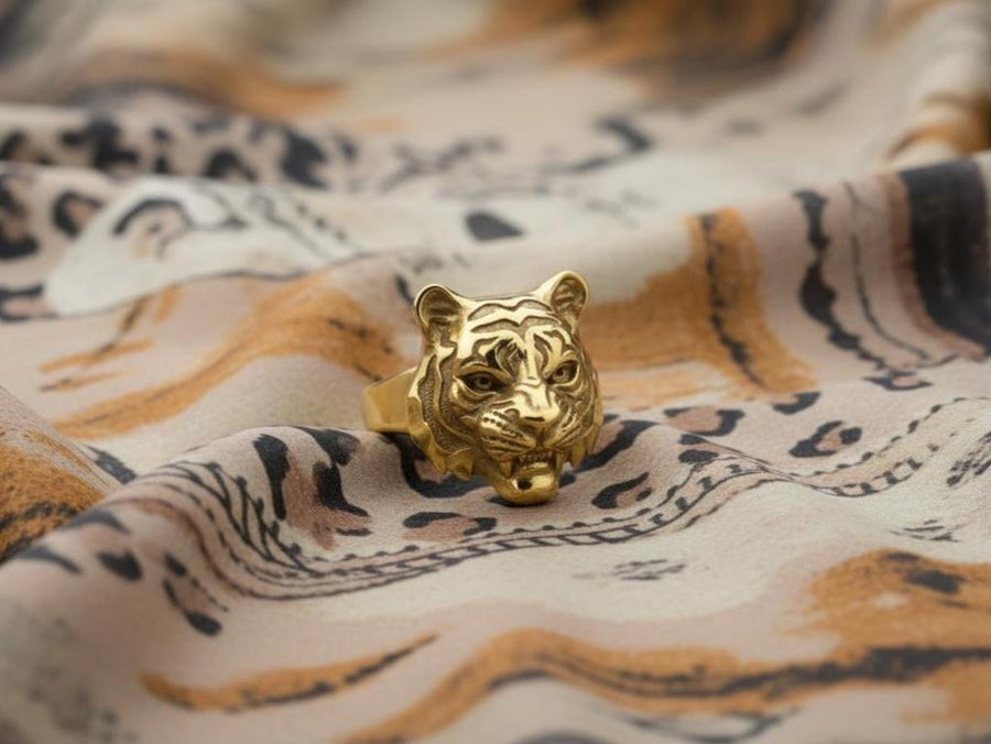 Sterling Silver Tiger Mask Ring: Handmade Animal Jewelry (etsy image id: 7352174996)