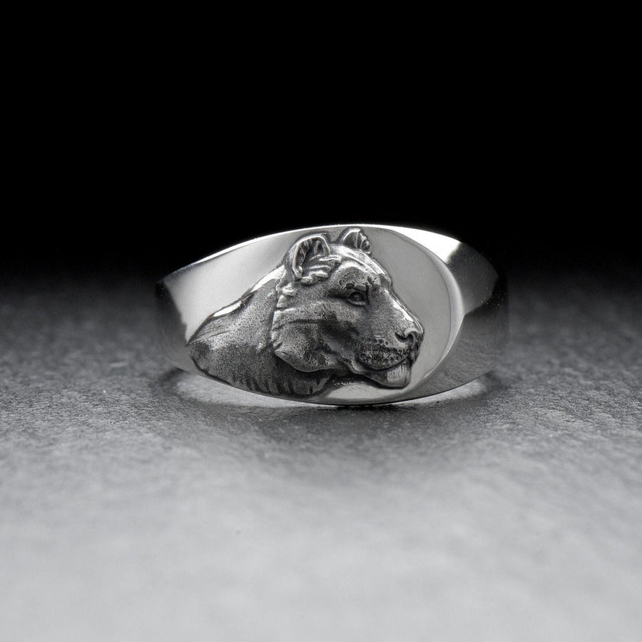 Signet ring	silver signet ring	lion silver ring	lioness silver ring	lio	lioness	lion king	gift for her	lioness ring	wild cat ring	lioness signet	lion	safari (etsy image id: 7400457093)