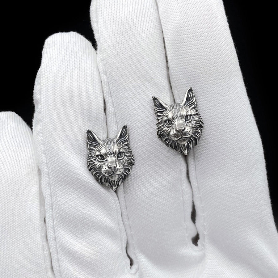 Maine Coon Silver Earrings – Sterling Silver Cat Studs | Elegant Feline Jewelry Gift for Cat Lovers (etsy image id: 7412265723)