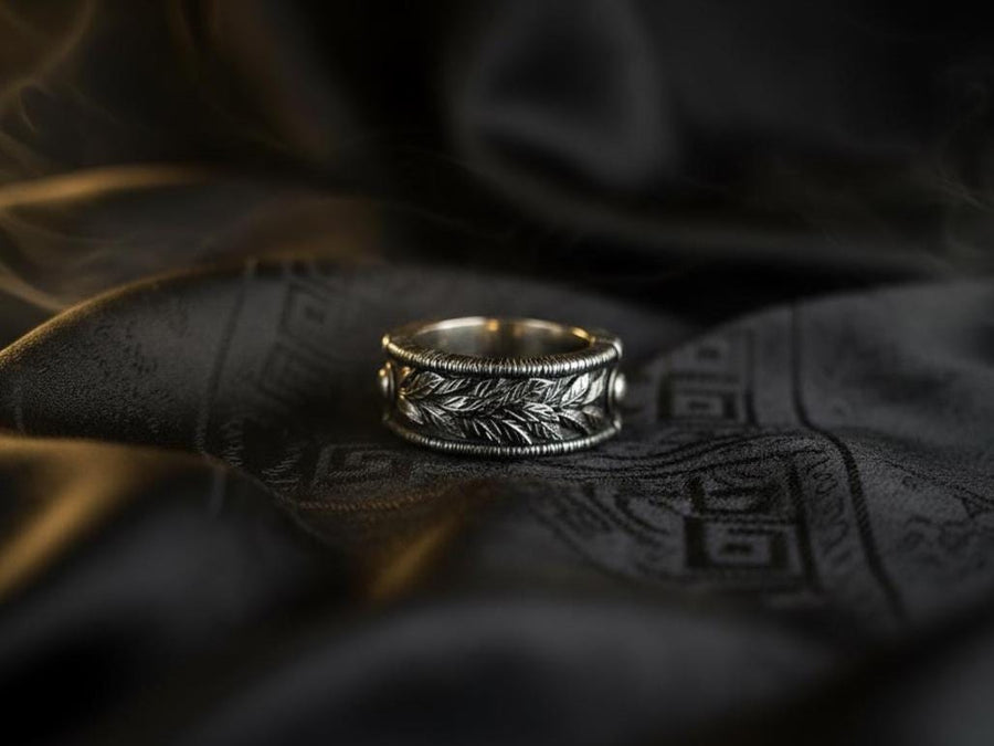 Victorian Laurel Wreath Sterling Silver Ring • Botanical Leaf Band • Ancient Symbol Wedding Band • Detailed Silver Artisan Jewelry (etsy image id: 7193912469)