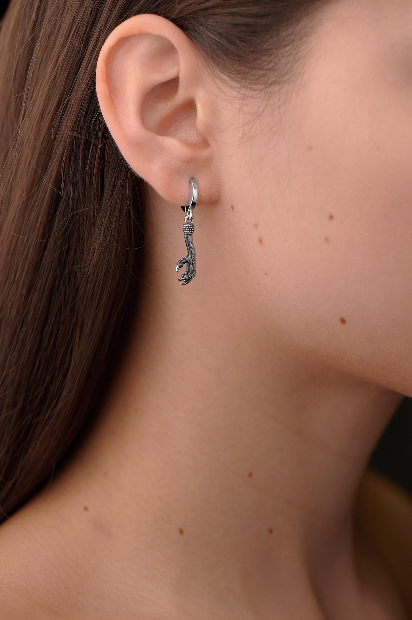 Oxidized Sterling Silver Bird Claw Earrings: Gothic Raven Talon Jewelry (etsy image id: 7416059929)