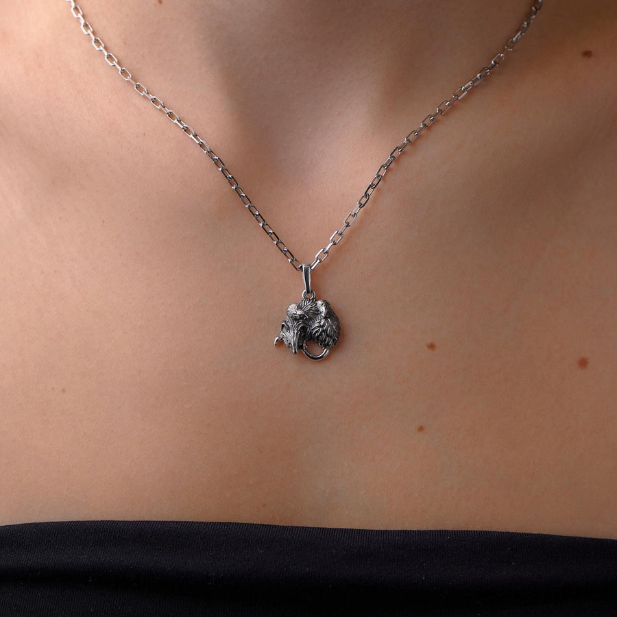 Sterling Silver Mouse Family Pendant: Whimsical Animal Necklace