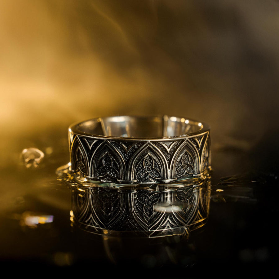 Oxidized Sterling Silver Gothic Ring: Handmade Medieval Jewelry (etsy image id: 7424756295)
