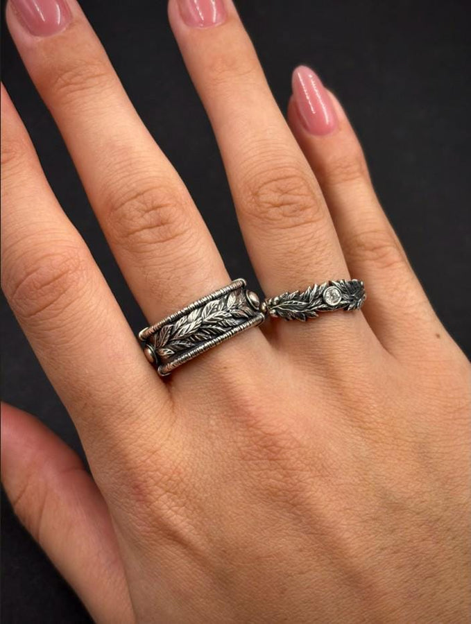 Victorian Laurel Wreath Sterling Silver Ring • Botanical Leaf Band • Ancient Symbol Wedding Band • Detailed Silver Artisan Jewelry (etsy image id: 7193912469)