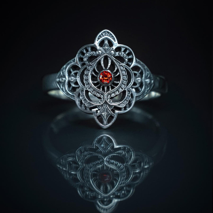 Vintage Sterling Silver Monogram Ring: Handmade Gothic Medieval Jewelry (etsy image id: 7500559809)