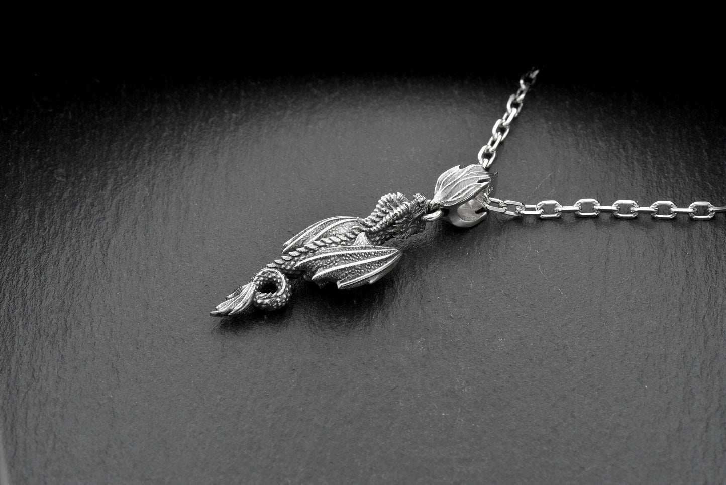 Dragon	Flying dragon	dragon jewelry	sterling silver	silver	pendant	dungeons and dragons (etsy image id: 7689578316)