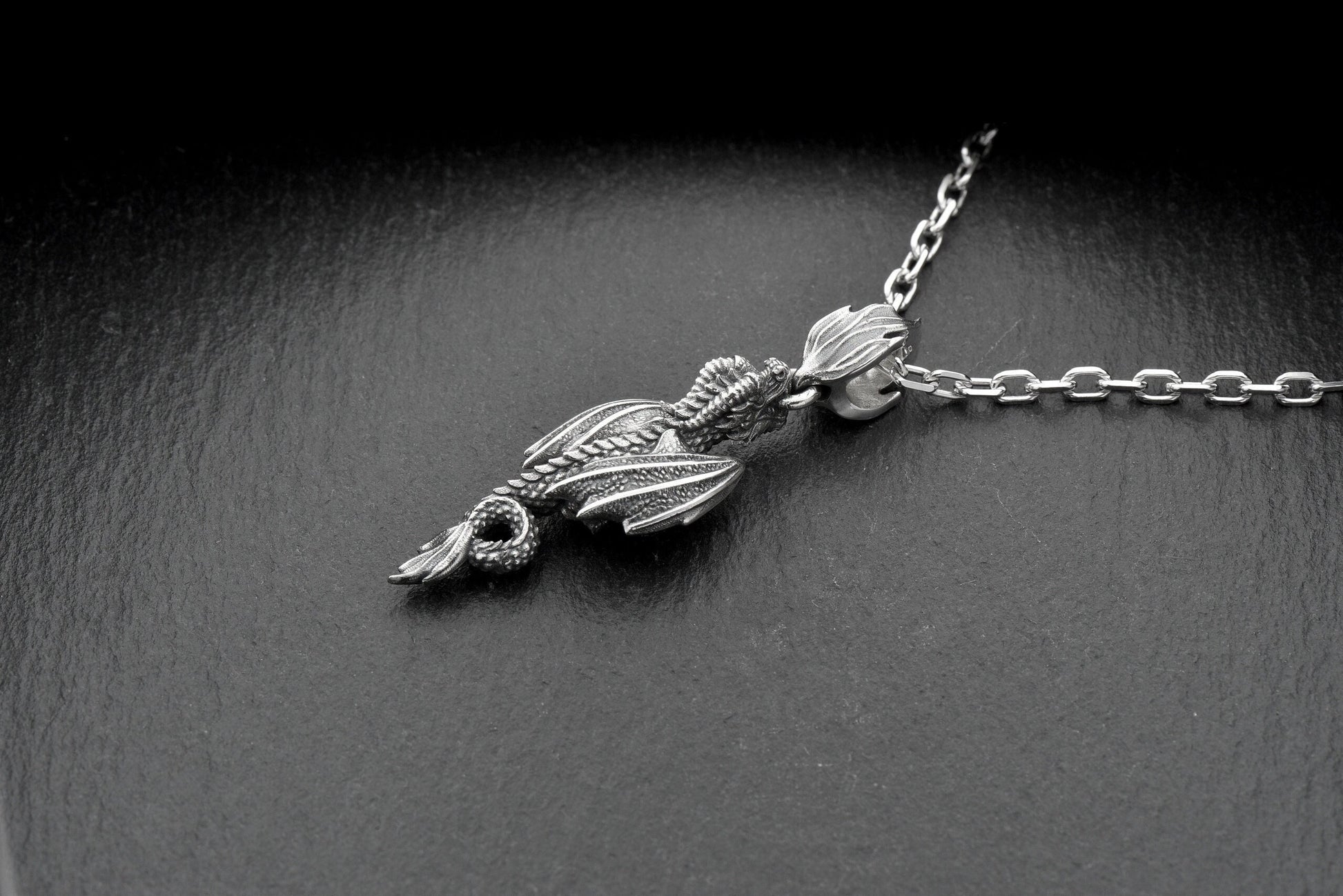 Dragon	Flying dragon	dragon jewelry	sterling silver	silver	pendant	dungeons and dragons (etsy image id: 7689578316)