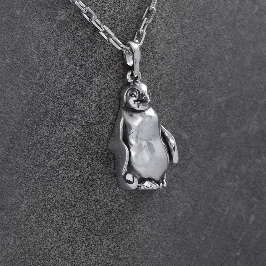 Sterling Silver Penguin Pendant, Loneliness totem, Nihilist talisman, Handmade Animal Necklace, Penguin Jewelry Gift, Cute Wildlife Charm (etsy image id: 7702525773)