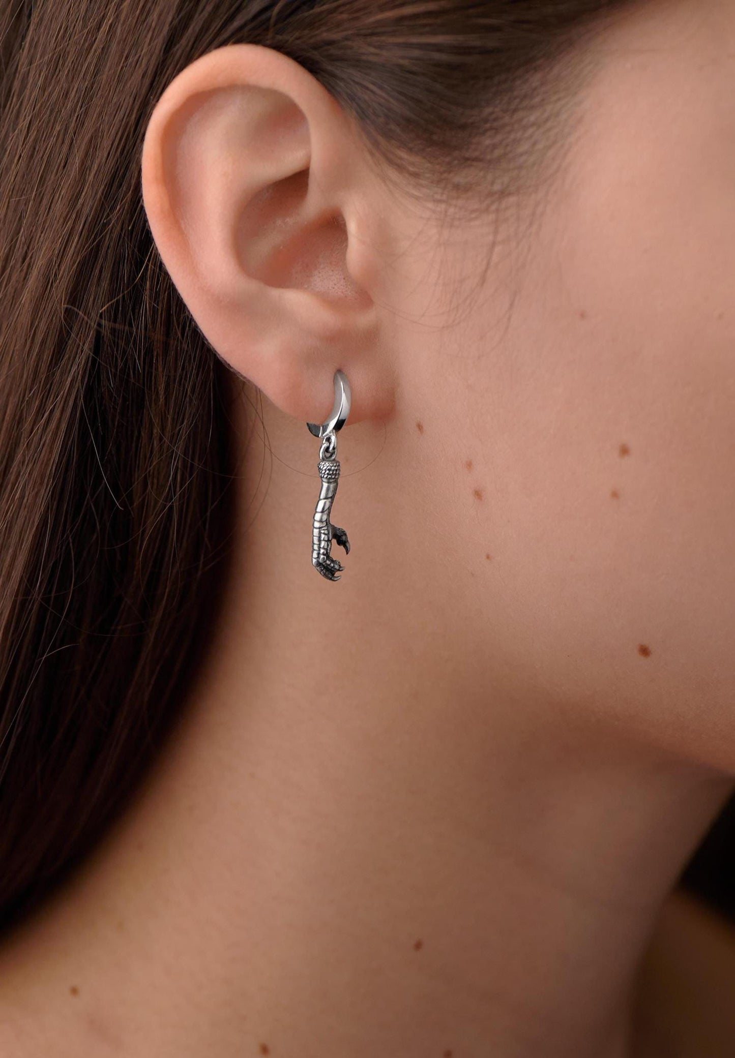 Oxidized Sterling Silver Bird Claw Earrings: Gothic Raven Talon Jewelry (etsy image id: 7855900380)