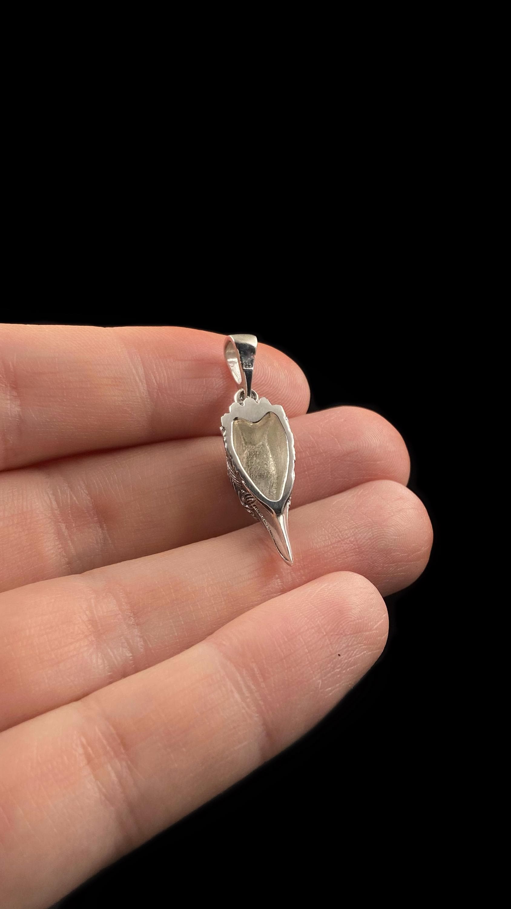 Sterling Silver Crow Head Pendant: Gothic Raven Necklace, Animal Jewelry (etsy image id: 7909593009)